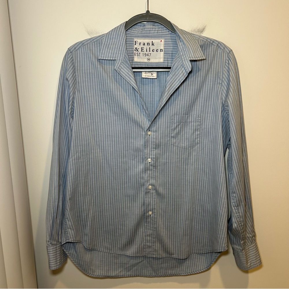 Frank & Eileen Eileen Relaxed Button-Up Shirt Blue Stripe Size Extra Small